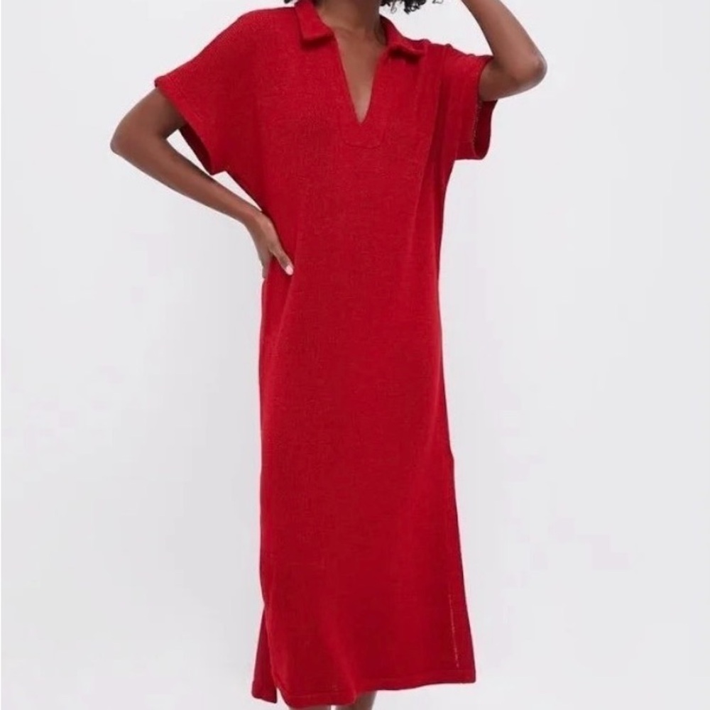 Red Maren Polo Dress